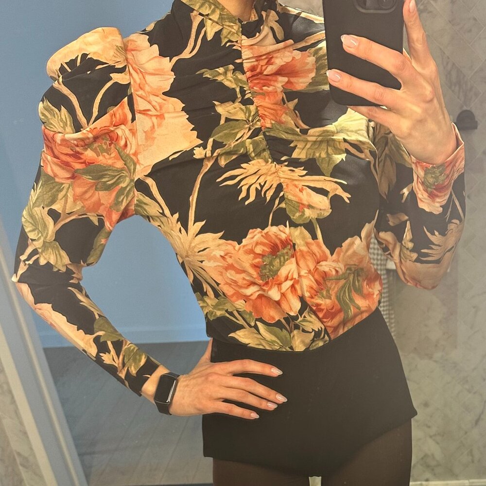 Zimmermann Floral Silk Blouse Size 2